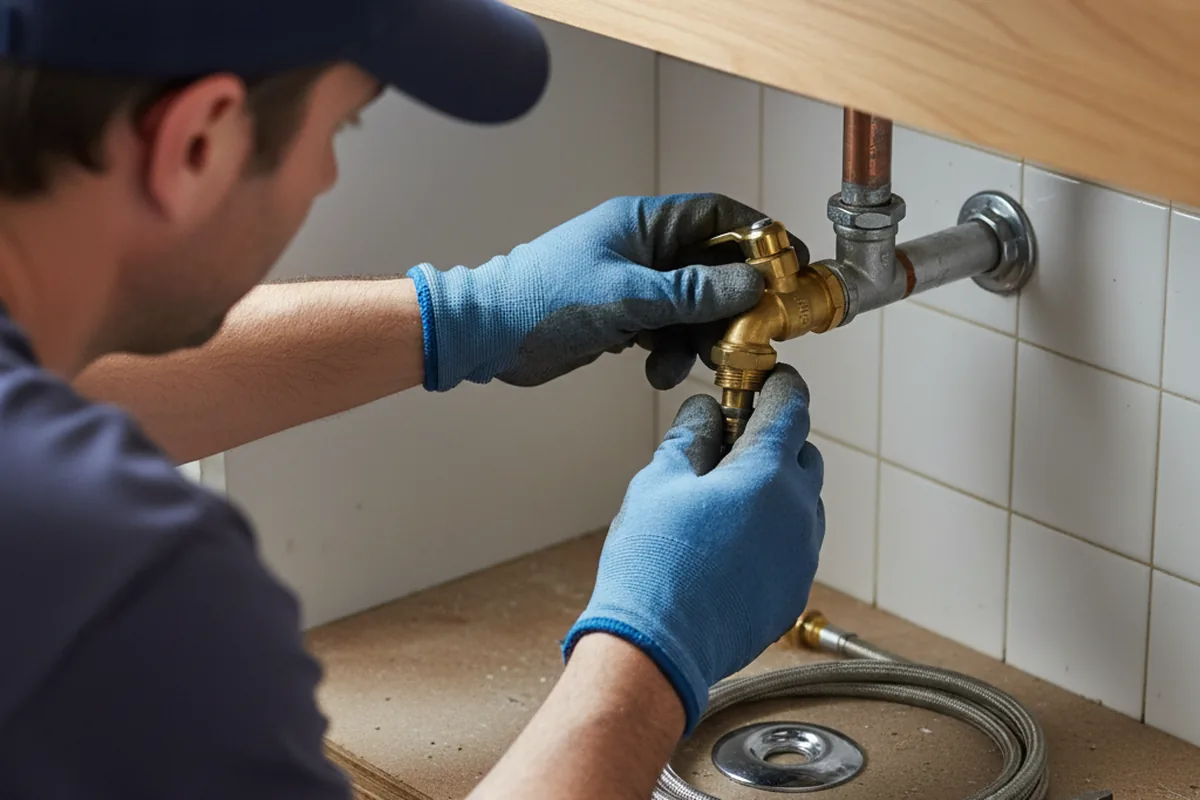 Shutoff valve and fitting work during Emergency Plumbing in Divernon